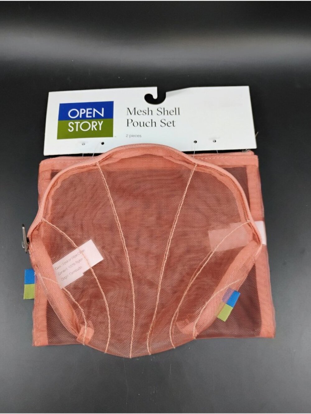 Open Story Mesh Shell 2-Piece Pouch Set Rust Colorway